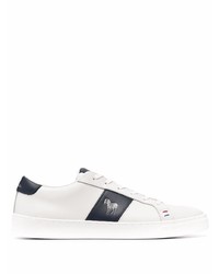 Baskets basses en cuir blanches et noires PS Paul Smith