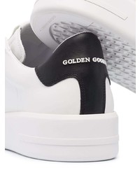 Baskets basses en cuir blanches et noires Golden Goose