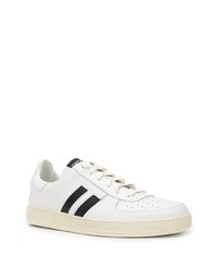 Baskets basses en cuir blanches et noires Tom Ford