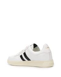 Baskets basses en cuir blanches et noires Tom Ford