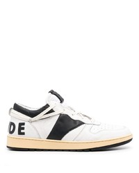 Baskets basses en cuir blanches et noires Rhude