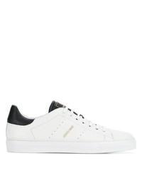 Baskets basses en cuir blanches et noires Roberto Cavalli