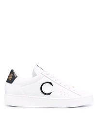 Baskets basses en cuir blanches et noires Roberto Cavalli