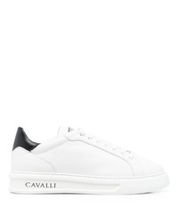 Baskets basses en cuir blanches et noires Roberto Cavalli