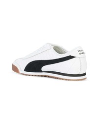 Baskets basses en cuir blanches et noires Puma