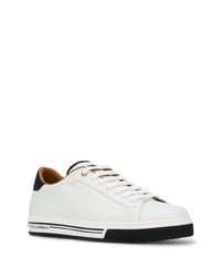 Baskets basses en cuir blanches et noires Dolce & Gabbana