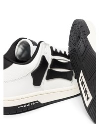 Baskets basses en cuir blanches et noires Amiri