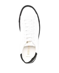 Baskets basses en cuir blanches et noires Hide&Jack