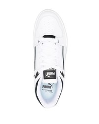 Baskets basses en cuir blanches et noires Puma