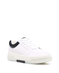 Baskets basses en cuir blanches et noires Amiri