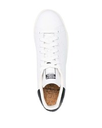 Baskets basses en cuir blanches et noires adidas