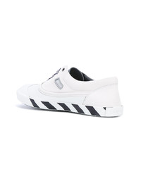 Baskets basses en cuir blanches et noires Lanvin