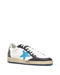 Baskets basses en cuir blanches et noires Golden Goose