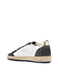 Baskets basses en cuir blanches et noires Golden Goose