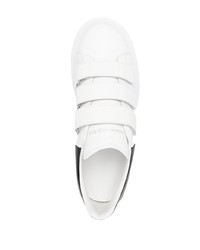 Baskets basses en cuir blanches et noires Alexander McQueen