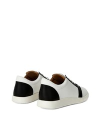 Baskets basses en cuir blanches et noires Giuseppe Zanotti