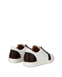 Baskets basses en cuir blanches et noires Giuseppe Zanotti