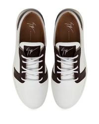 Baskets basses en cuir blanches et noires Giuseppe Zanotti