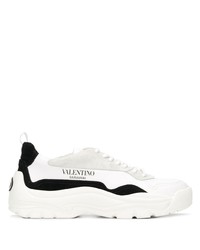 Baskets basses en cuir blanches et noires Valentino Garavani