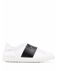 Baskets basses en cuir blanches et noires Valentino Garavani