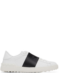 Baskets basses en cuir blanches et noires Valentino Garavani