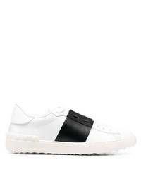 Baskets basses en cuir blanches et noires Valentino Garavani