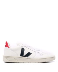 Baskets basses en cuir blanches et noires Veja