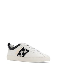 Baskets basses en cuir blanches et noires Bally