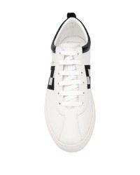 Baskets basses en cuir blanches et noires Bally