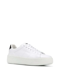 Baskets basses en cuir blanches et noires Maison Margiela