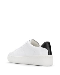 Baskets basses en cuir blanches et noires Maison Margiela