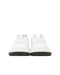 Baskets basses en cuir blanches et noires Paul Smith