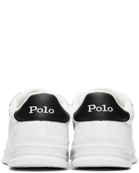 Baskets basses en cuir blanches et noires Polo Ralph Lauren