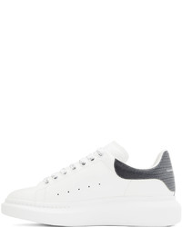 Baskets basses en cuir blanches et noires Alexander McQueen