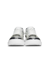 Baskets basses en cuir blanches et noires Alexander McQueen