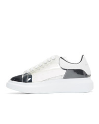 Baskets basses en cuir blanches et noires Alexander McQueen