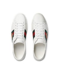 Baskets basses en cuir blanches Gucci