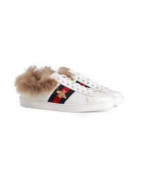 Baskets basses en cuir blanches Gucci