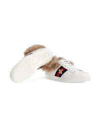 Baskets basses en cuir blanches Gucci