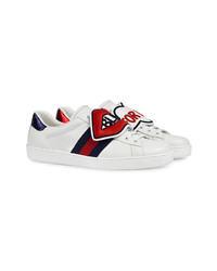 Baskets basses en cuir blanches Gucci