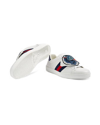 Baskets basses en cuir blanches Gucci