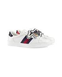 Baskets basses en cuir blanches Gucci