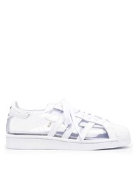 Baskets basses en cuir blanches adidas