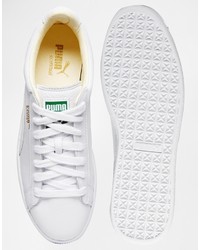 Baskets basses en cuir blanches Puma