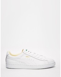 Baskets basses en cuir blanches Puma