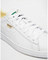 Baskets basses en cuir blanches Puma