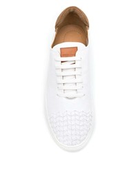 Baskets basses en cuir blanches Giorgio Armani