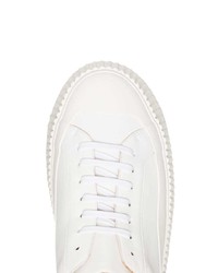 Baskets basses en cuir blanches Jil Sander