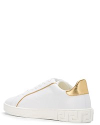 Baskets basses en cuir blanches Versace