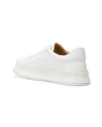 Baskets basses en cuir blanches Jil Sander